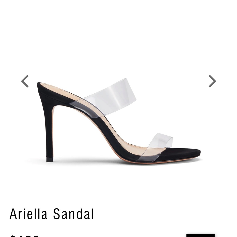 Black sandal with vinyl straps